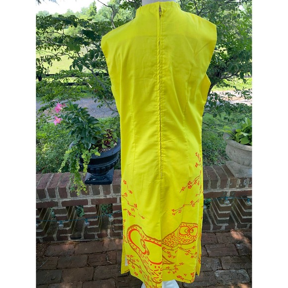 Vested Gentress vintage orange and yellow Mandarin Sheath dress Active - Picture 2 of 6